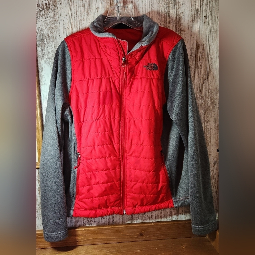 The North Face Red and Gray Mashup Hybrid Jacket